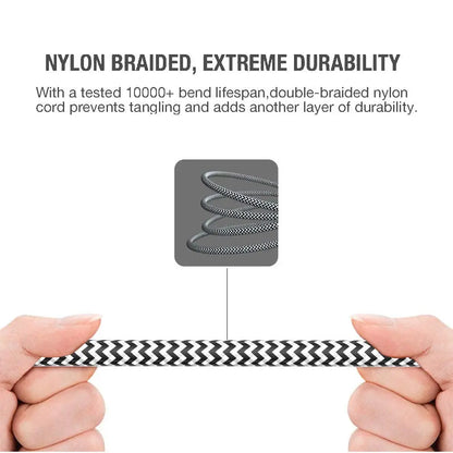 3.5Mm Stereo Audio Cable Extension Male to Male Nylon Braided 10Ft/3M  Tangle-Free AUX Cable for Headphones, Ipods, Iphones, Ipads, Home/Car Stereos and More (Black)