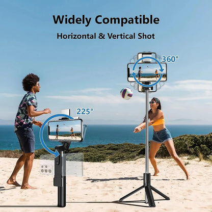Cmybabee Selfie Stick, Tripod, 40In Retractable Selfie Stick Tripod with Remote, 2 Level Fill Light, Selfie Tripod for Iphone Android