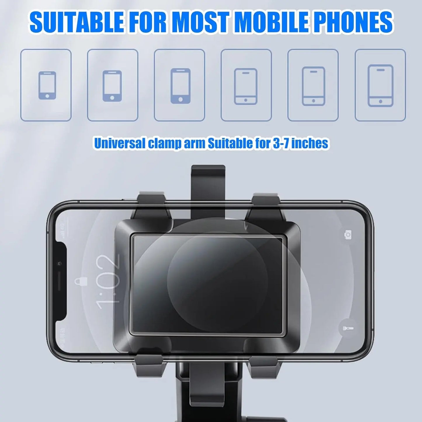 Mobile Phone Holder Car with Ventilation Opening Phone Clip, 3 in 1 Universal Mobile Phone Holder Silicone Protection 360 ° Rotatable Car Mobile Phone Holder Hands-Free Phone Holder for All Phones…