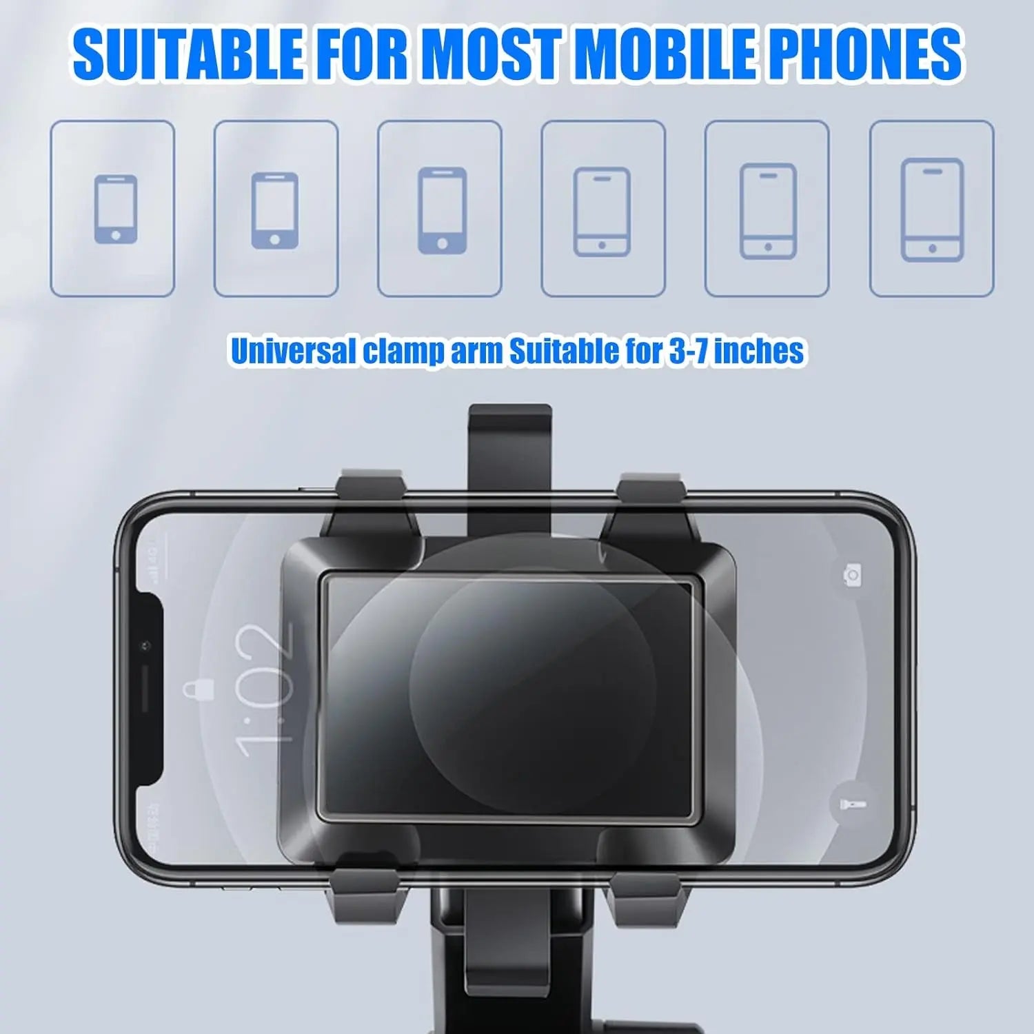Mobile Phone Holder Car with Ventilation Opening Phone Clip, 3 in 1 Universal Mobile Phone Holder Silicone Protection 360 ° Rotatable Car Mobile Phone Holder Hands-Free Phone Holder for All Phones…