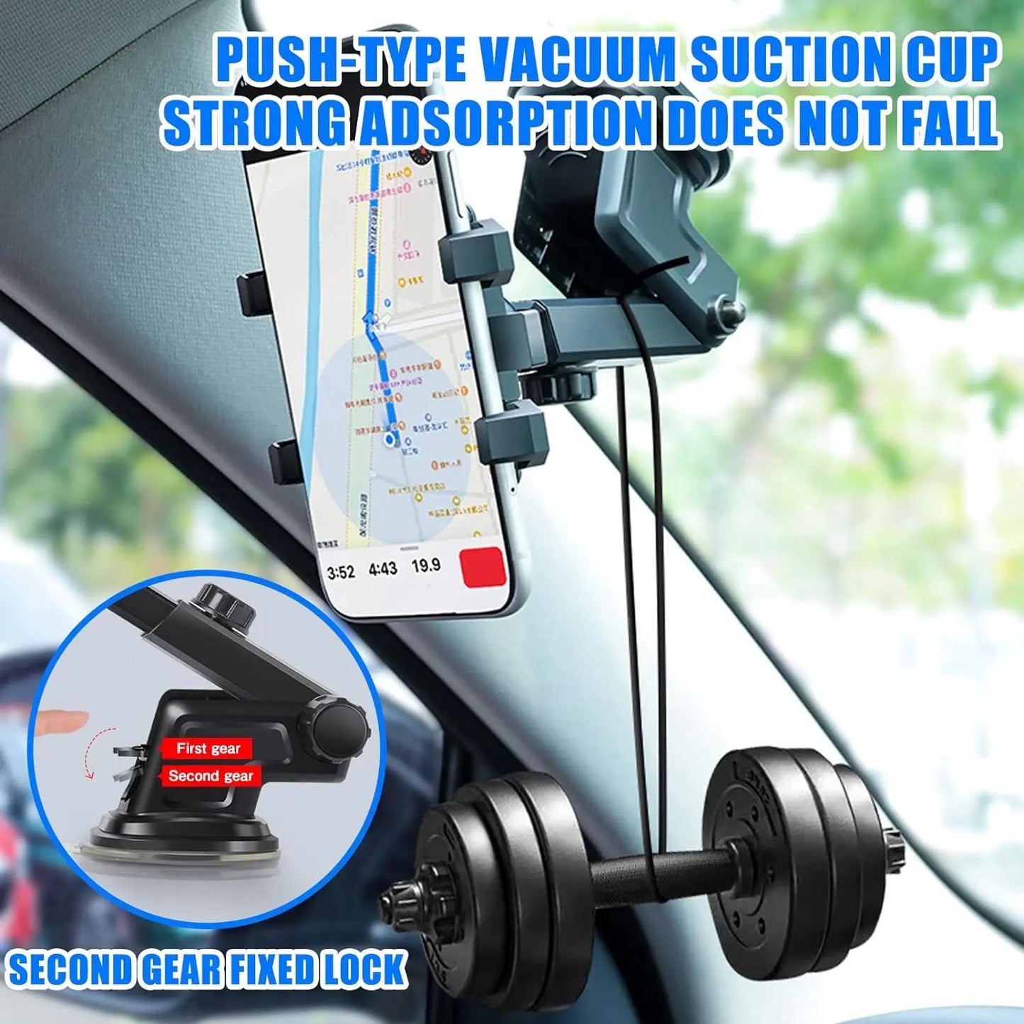 Mobile Phone Holder Car with Ventilation Opening Phone Clip, 3 in 1 Universal Mobile Phone Holder Silicone Protection 360 ° Rotatable Car Mobile Phone Holder Hands-Free Phone Holder for All Phones…