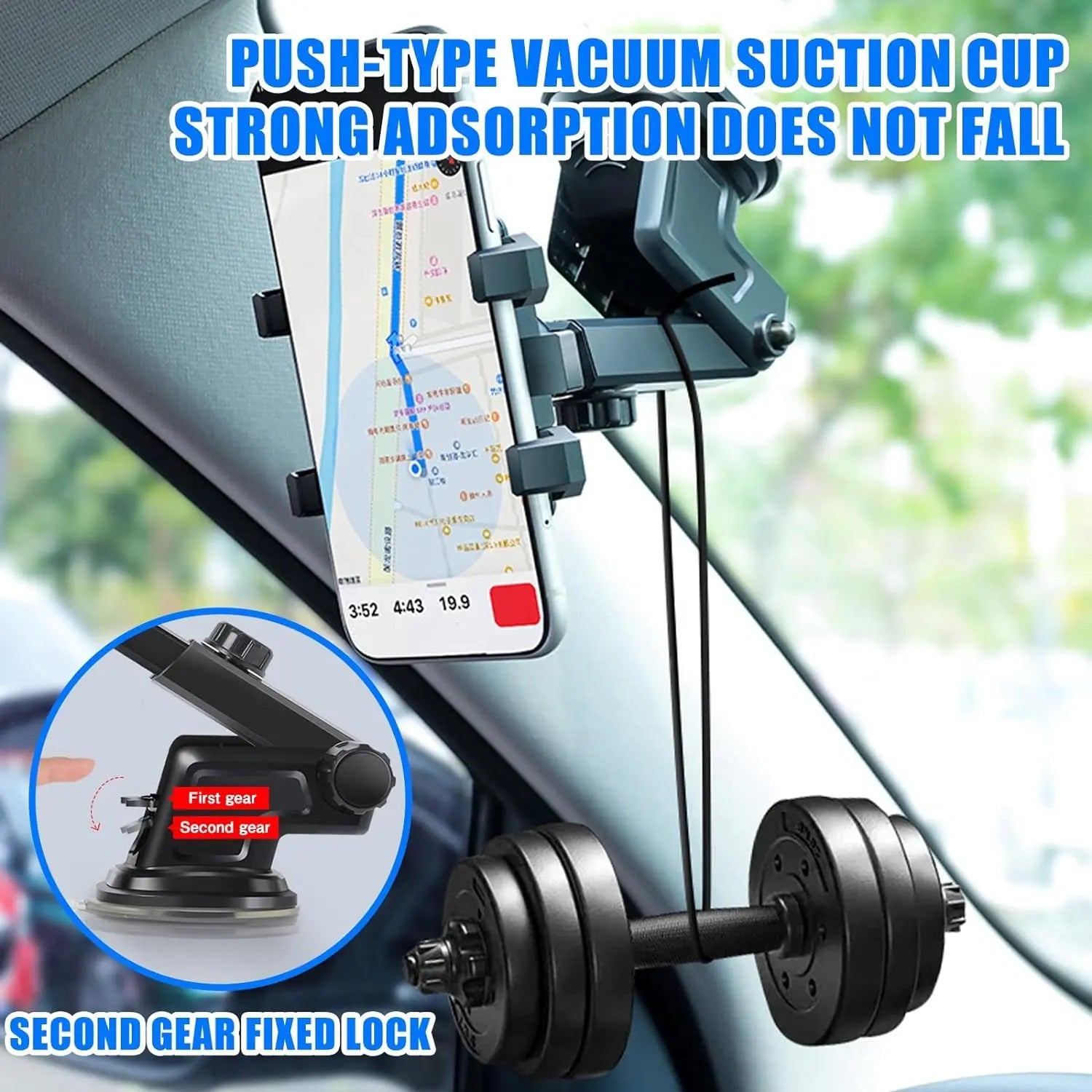 Mobile Phone Holder Car with Ventilation Opening Phone Clip, 3 in 1 Universal Mobile Phone Holder Silicone Protection 360 ° Rotatable Car Mobile Phone Holder Hands-Free Phone Holder for All Phones…